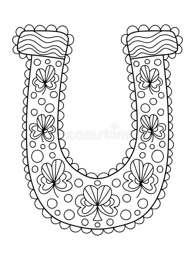 coloring pages shamrocks horse shoes