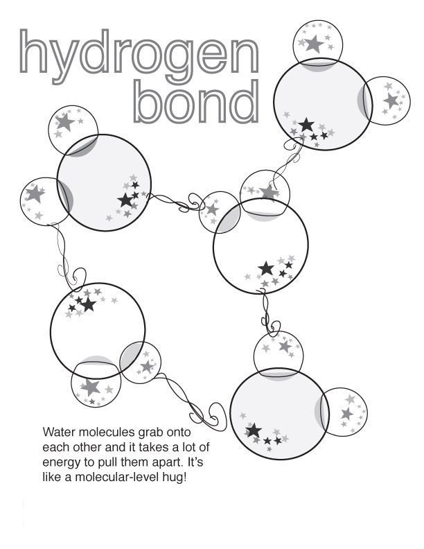 coloring pages simple water molecule