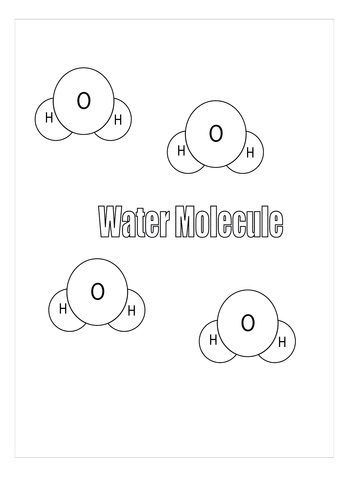 coloring pages simple water molecules