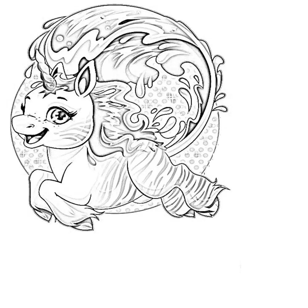 coloring pages unicorn water