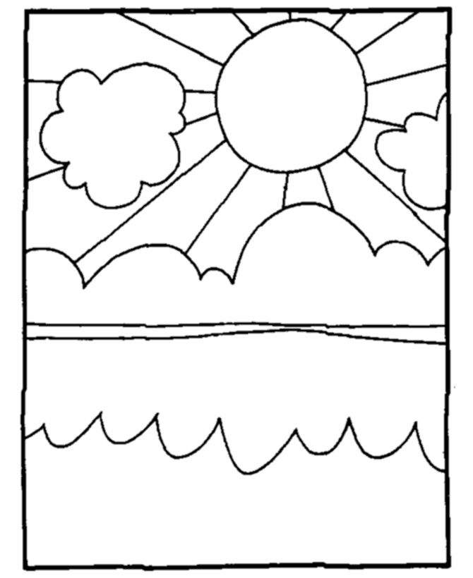 coloring pages water and sky