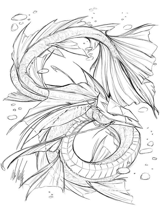 coloring pages water dragons
