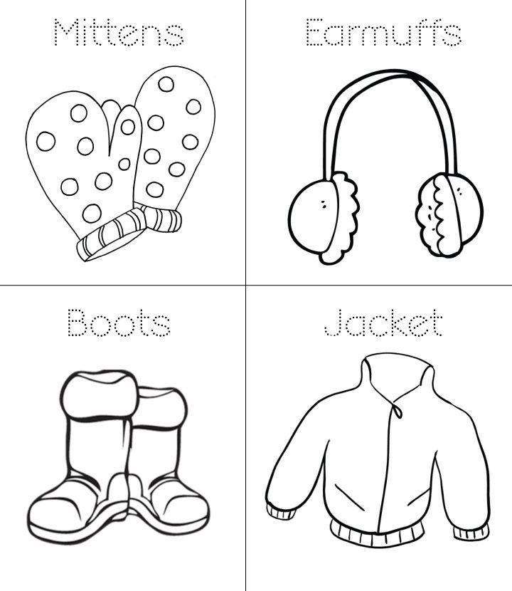 coloring pages winter clothes