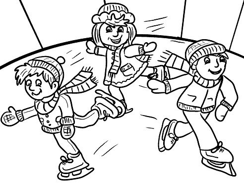 Coloring Pages Winter Ice Skating