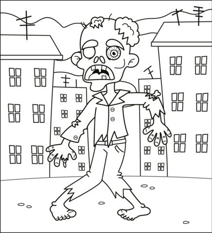 coloring pages with zombie