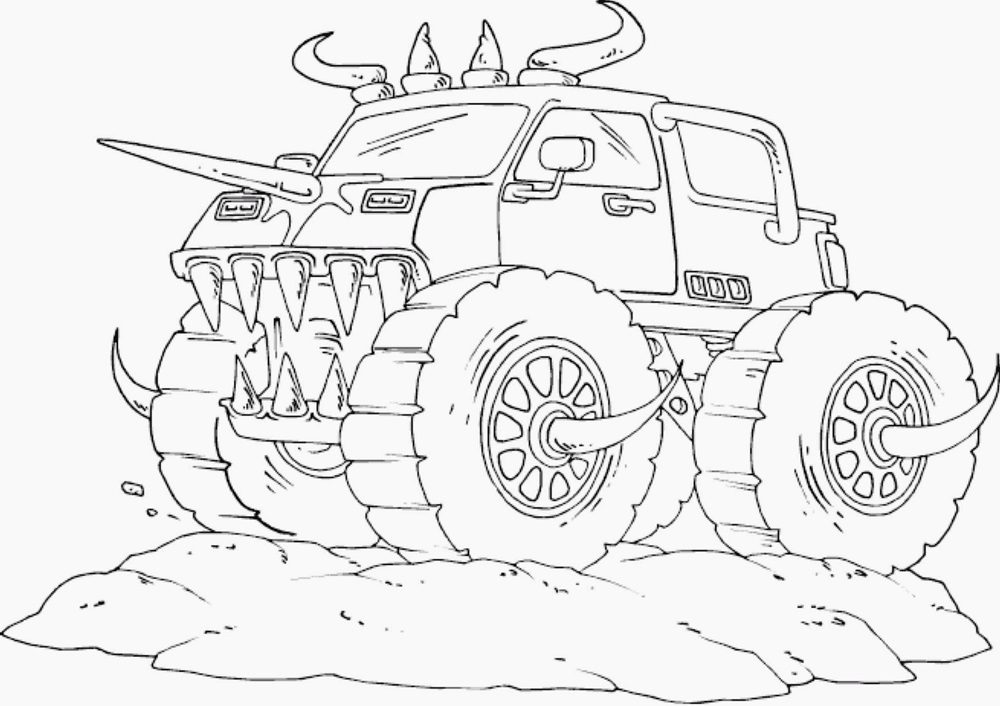 coloring pages zombie rex monster truck