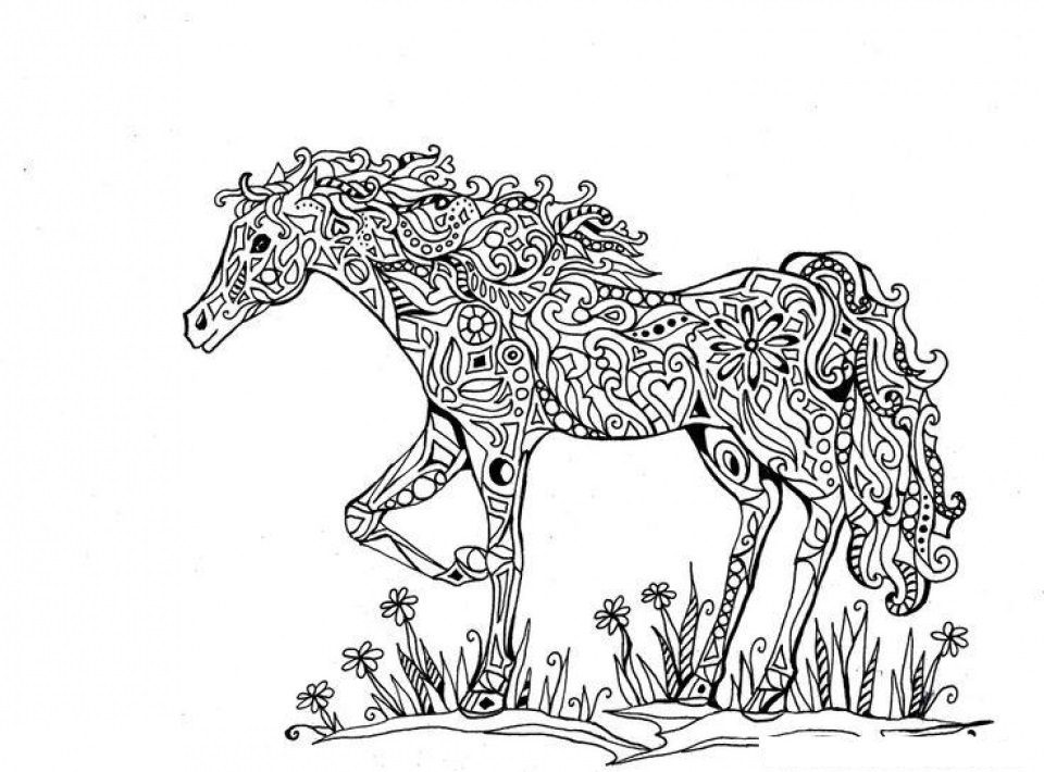 complex horse coloring pages