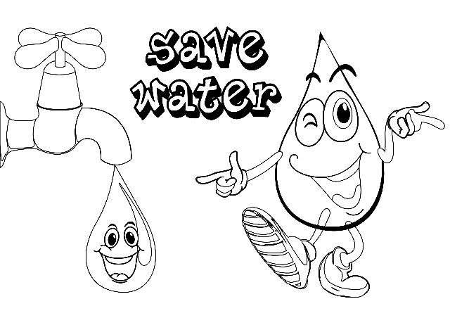 conserve water coloring pages