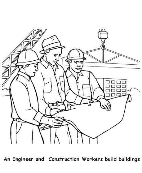 construction worker coloring page