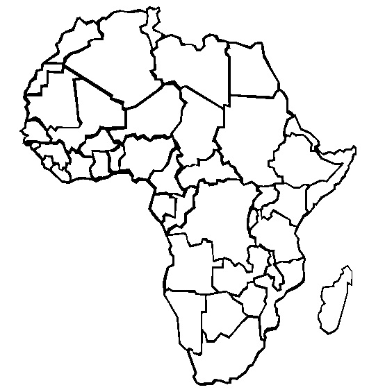 Continent of Africa Coloring Page