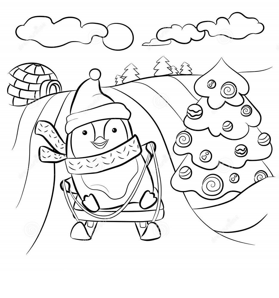 cool winter coloring pages