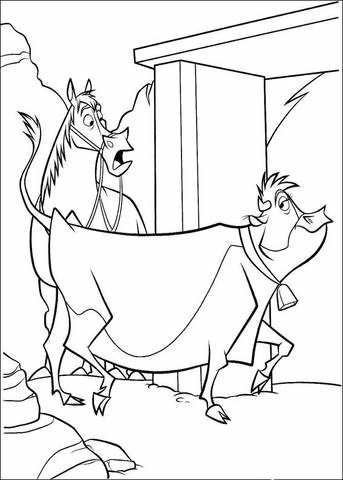 cow and horse coloring pages