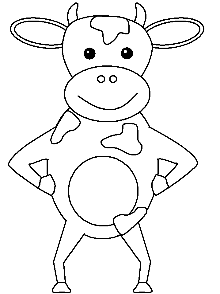 Easy Cow Coloring Pages