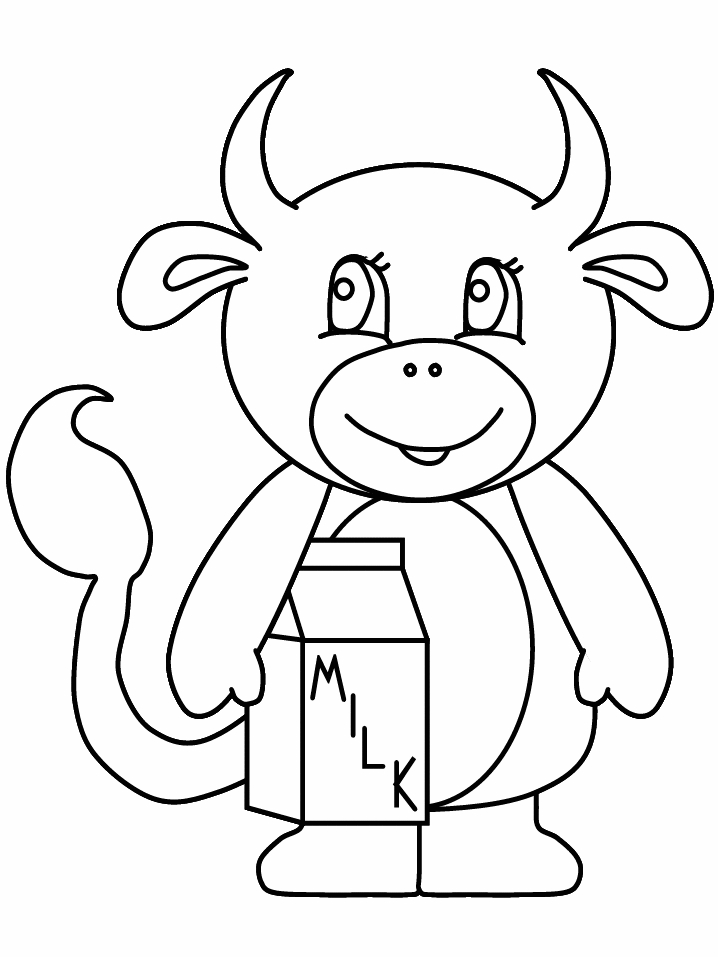 Cartoon Cow Coloring Page