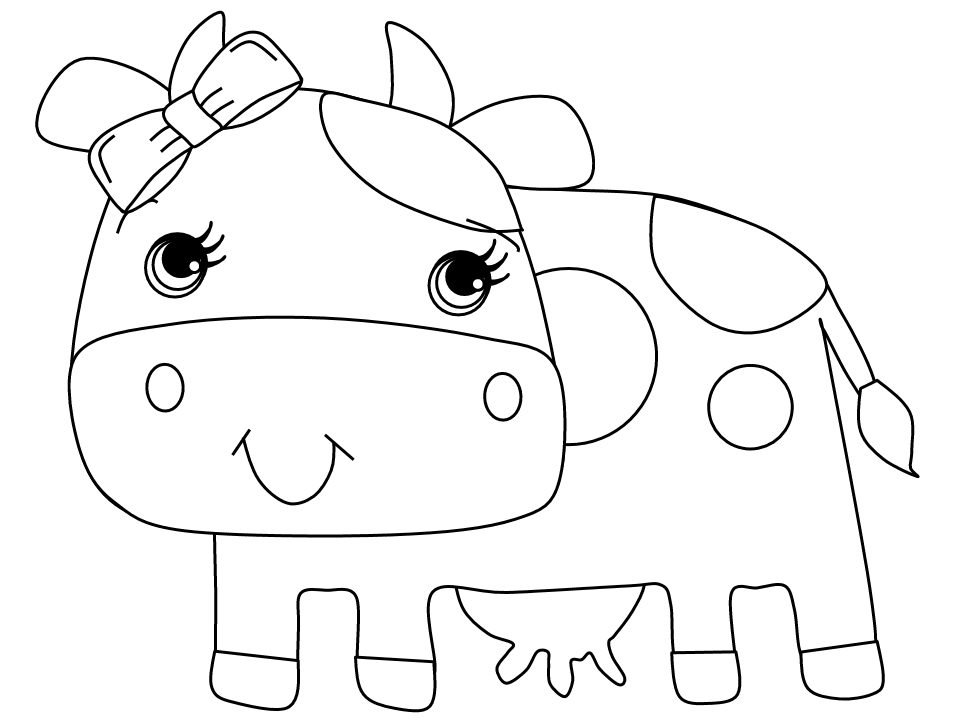 Cow Cartoon Coloring Pages