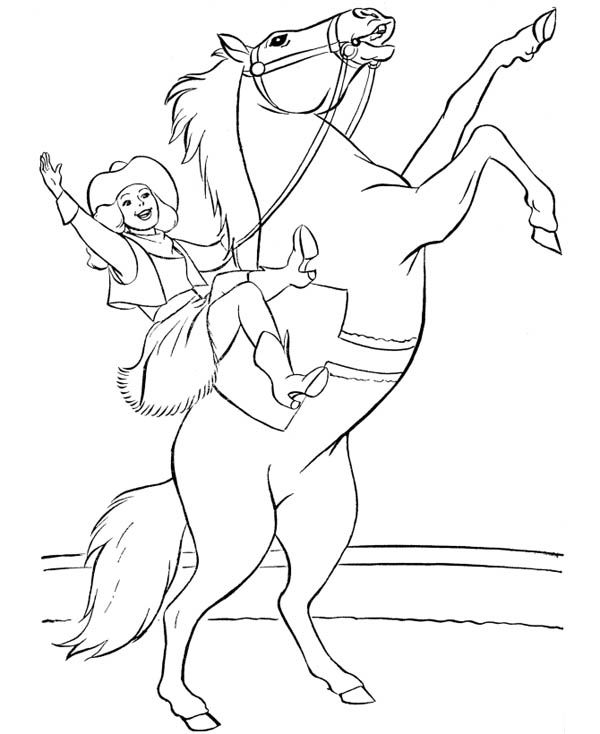 cowgirl and horse coloring pages