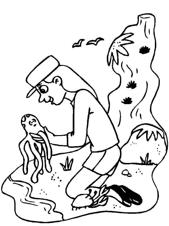 Crab in Island Coloring Pages