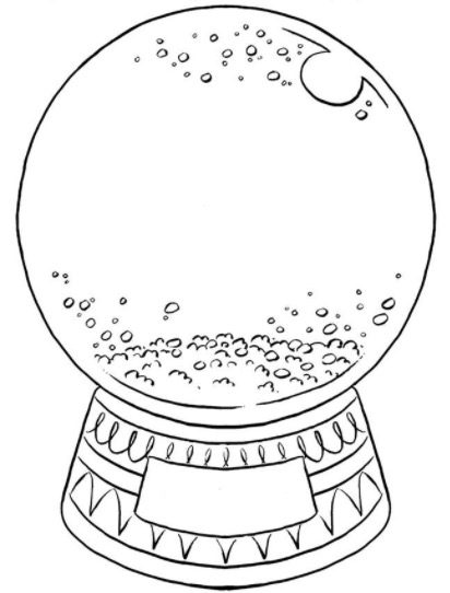 create your own snow globe coloring page