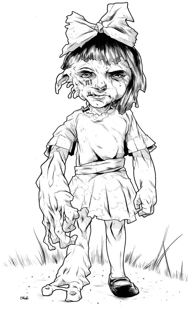 creepy zombie coloring pages