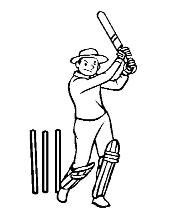 Cricket Player Coloring Pages