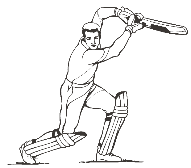 Cricket Player Coloring Picture