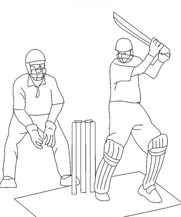 Cricket Game Coloring Page