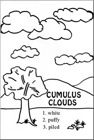 Cumulus Clouds Coloring Page