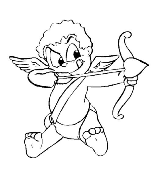 Cupid and Arrow coloring page