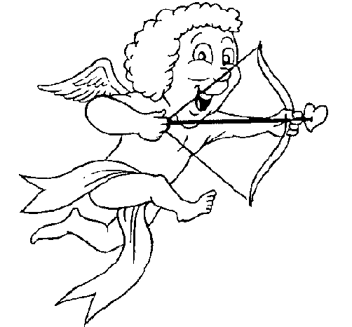 Flying Cupid Coloring Page