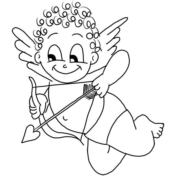Cupid Coloring Page Free