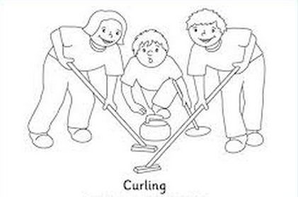 Curling coloring page