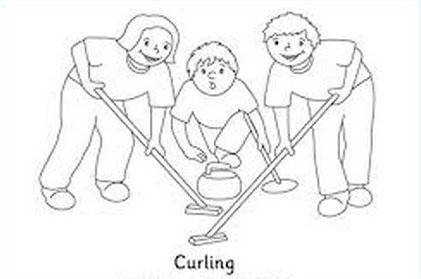 Curling coloring page