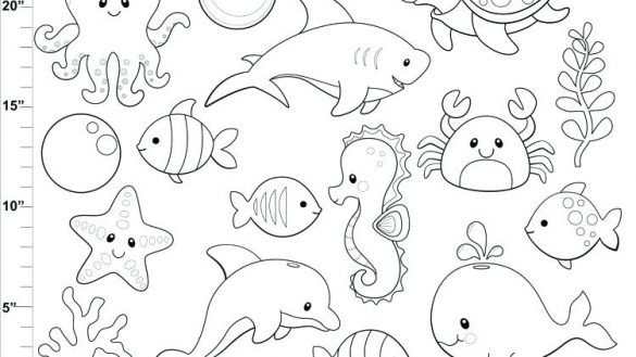 cute baby water animals coloring pages