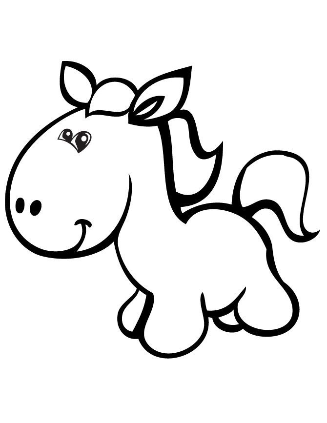 cute cartoon horse coloring pages