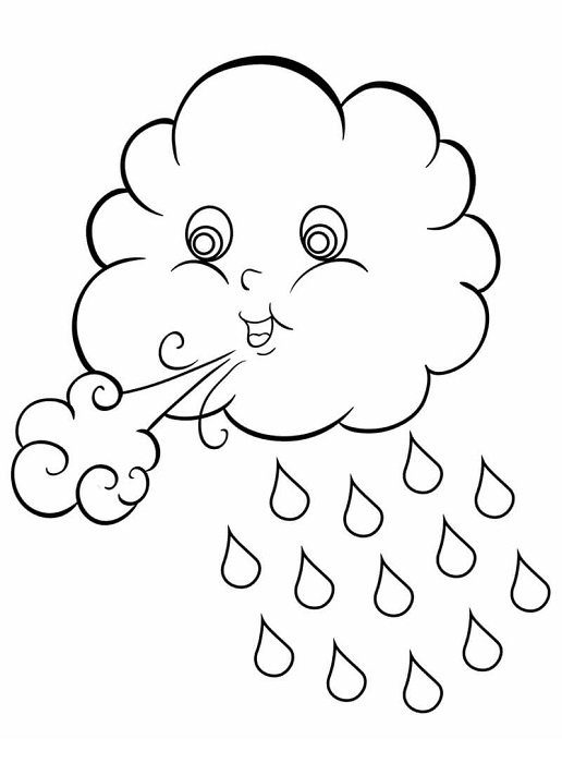 Cute Cloud Coloring Pages