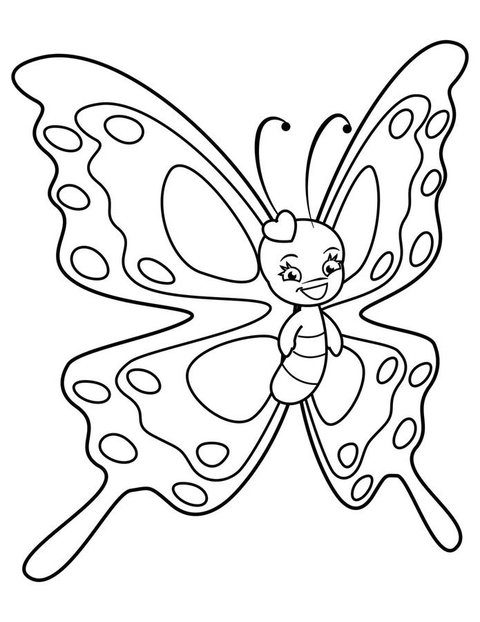 cute easy cute butterfly coloring pages