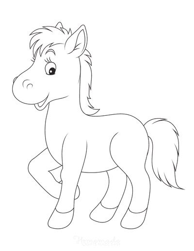 cute easy horse coloring pages