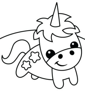 cute easy unicorn coloring pages