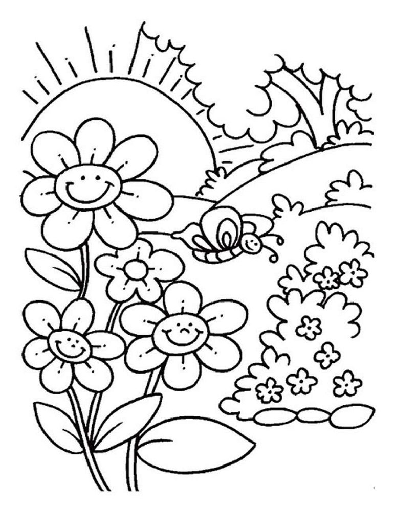 cute flower coloring pages