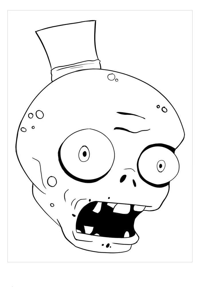 Cute Skull Zombie Coloring Pages & book for kids.