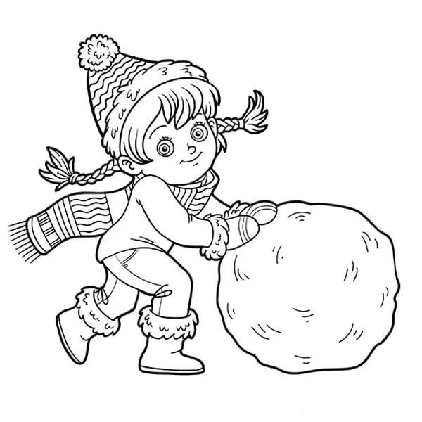 cute winter girl coloring pages