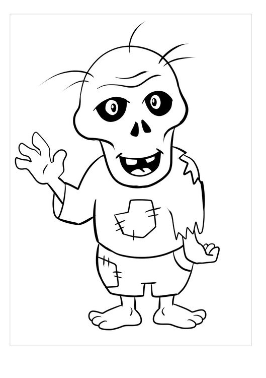 cute zombie body coloring pages