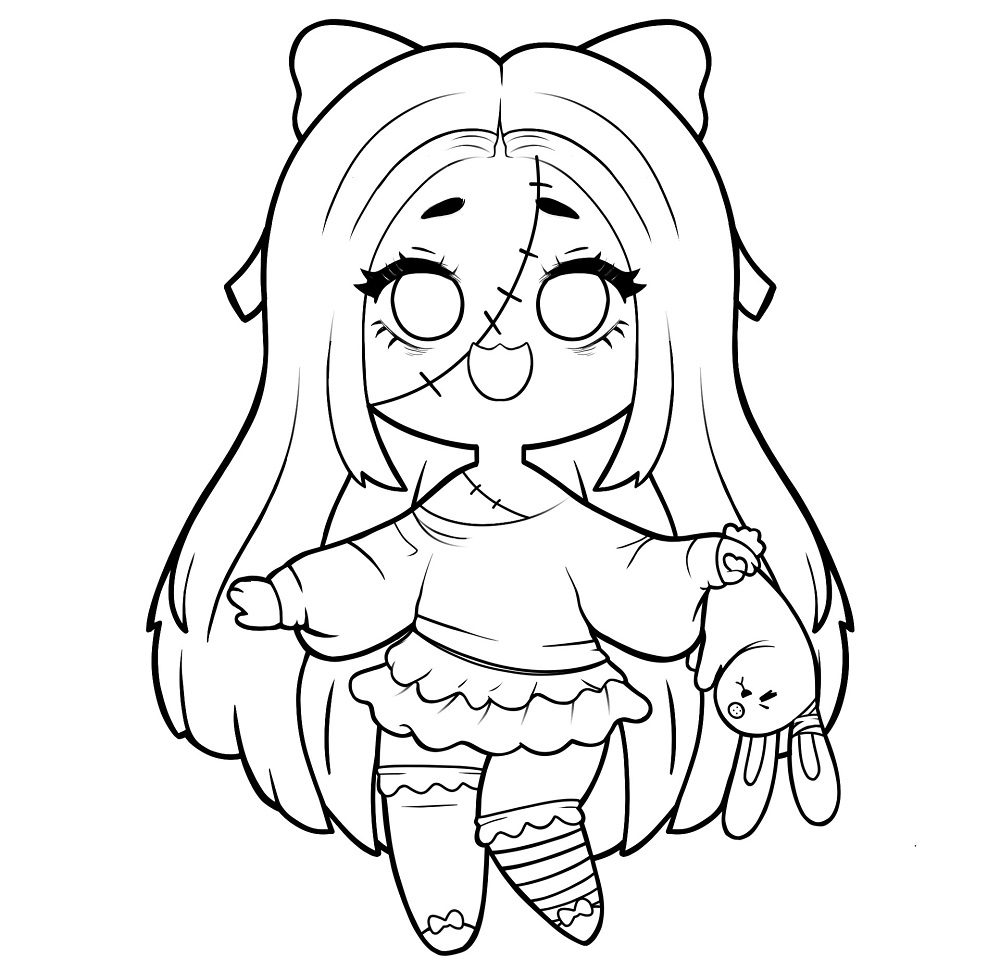 cute zombie girl coloring pages