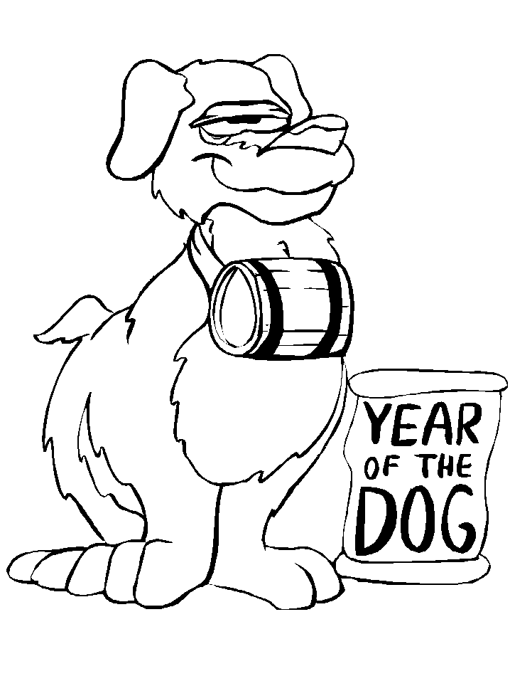 Chinese New Year Dog coloring page