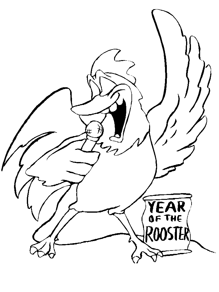Chinese New Year Rooster coloring page