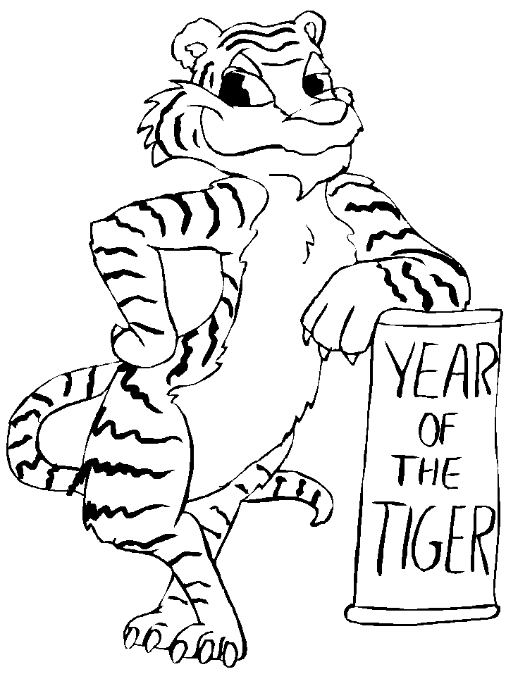 Chinese New Year Tiger Coloring Page