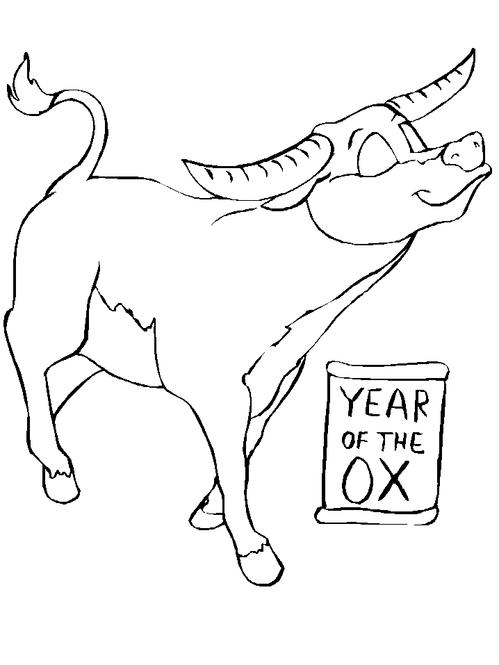 Chinese New Year Ox coloring page