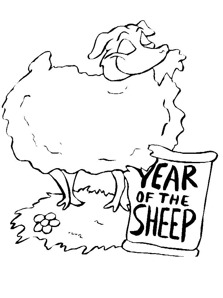 Chinese New Year Sheep coloring page
