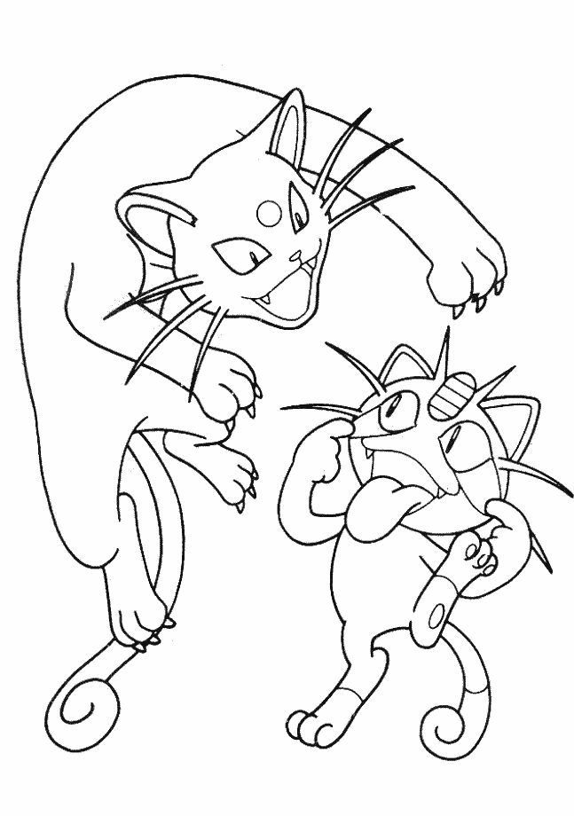 Meowth And Persian Coloring Pages
