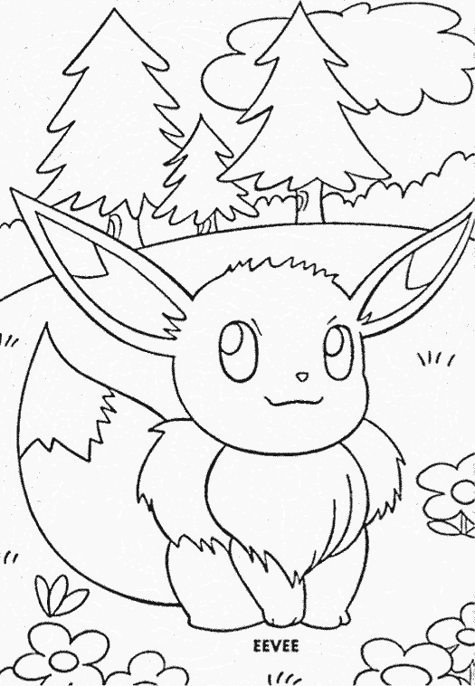 Eevee Pokemon Coloring Page Free